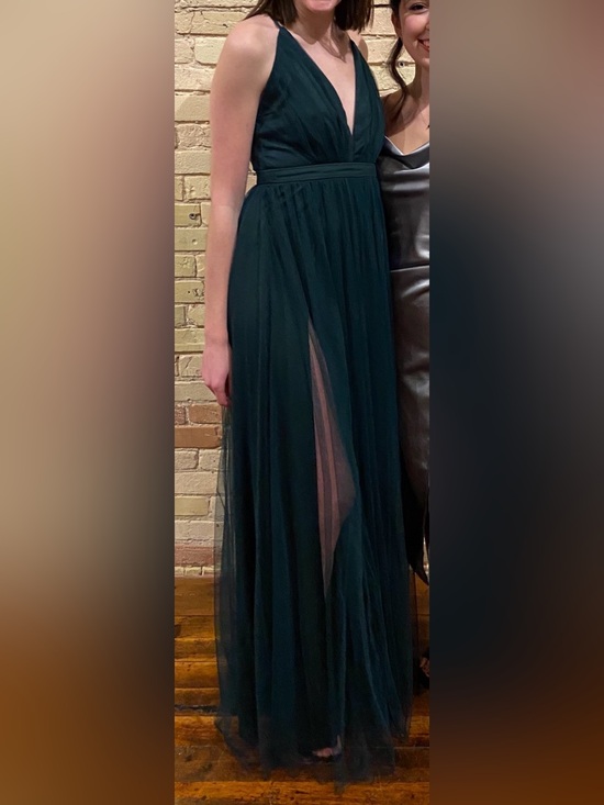 Lulus Dresses & Skirts - Lulu's Dark Teal Deep V Tulle Gown
